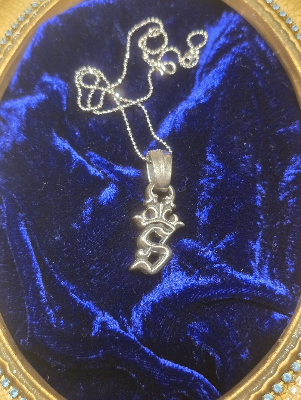 Bill Wall Ornate S Pendant Necklace - Sterling Silver